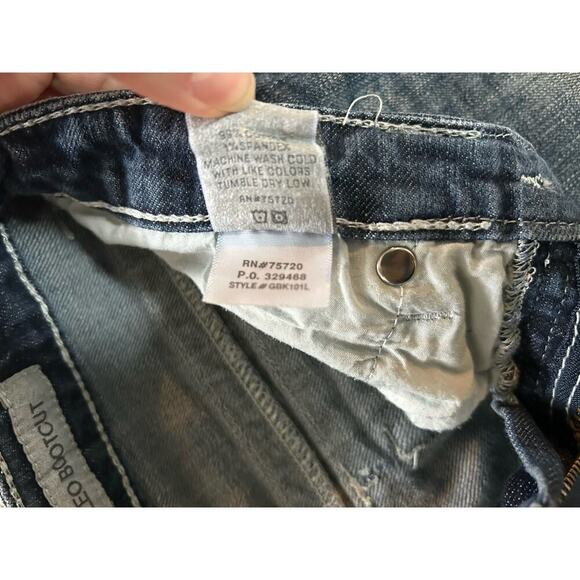 Womens Y2K Daytrip Denim Jeans Embroidered Pockets Gemstones Leo Bootcut 27x31 - Picture 7 of 9